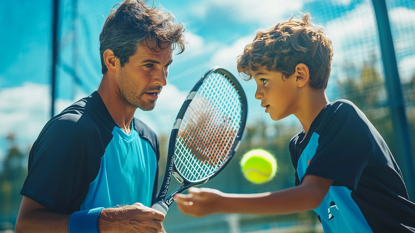 Coach with junior player